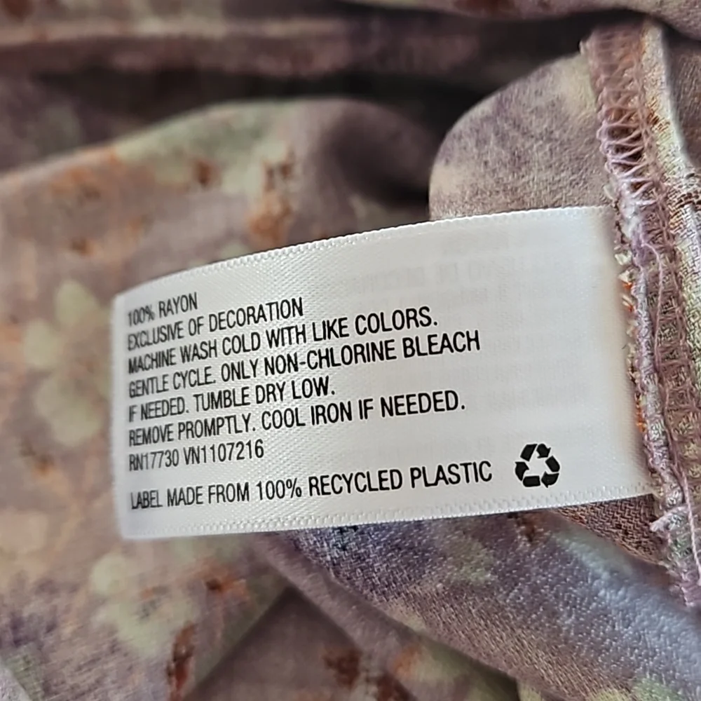 NWT MOSSIMO SUPPLY CO.  LONG  FLOWER BLOUSE/ DRESS - Picture 9 of 12